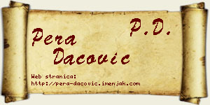 Pera Dacović vizit kartica